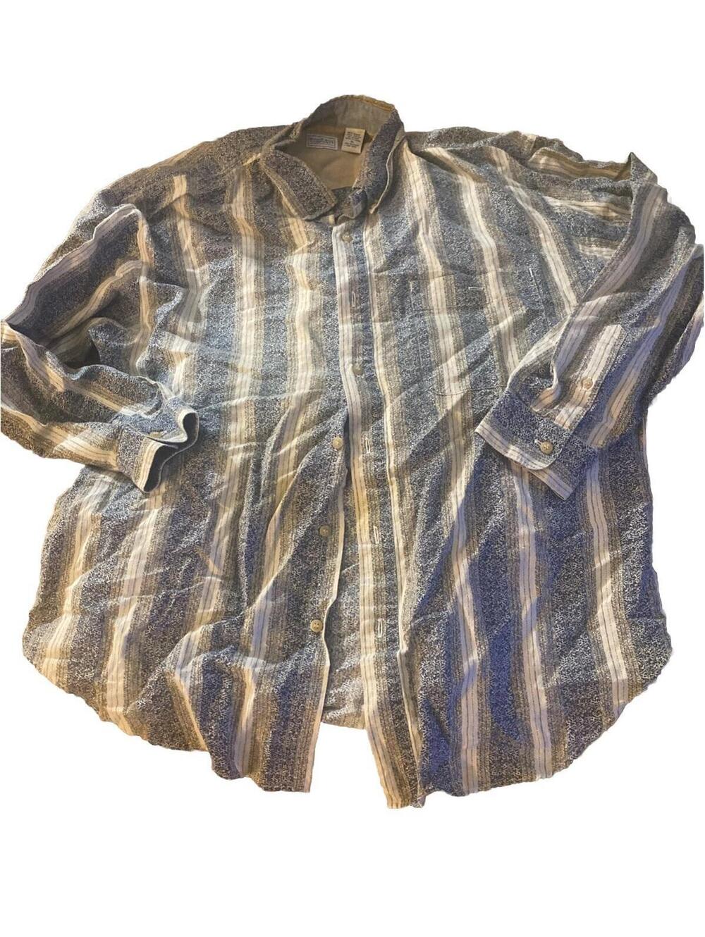 Vtg Bugle Boy XL Striped Button Down Long Sleeve Shirt